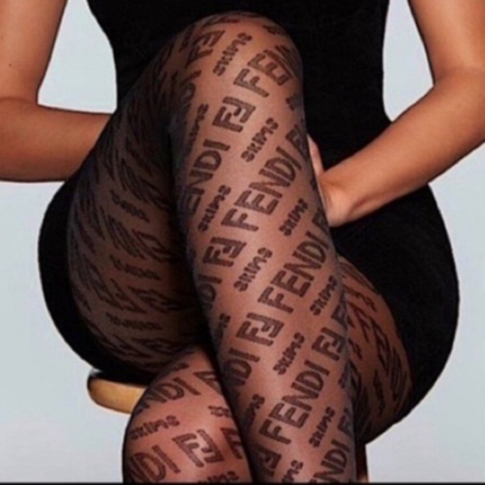 Skims x Fendi Logo Tights - Black